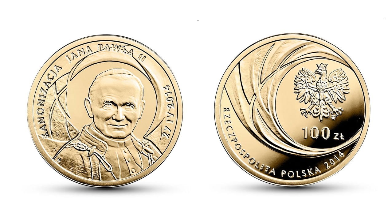 100 zł Kanonizacja Jana Pawła II 2014