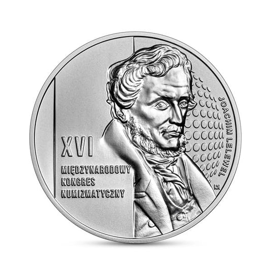 50 zł XVI Międzynarodowy Kongres Numizmatyczny 2022 3oz Ag.999